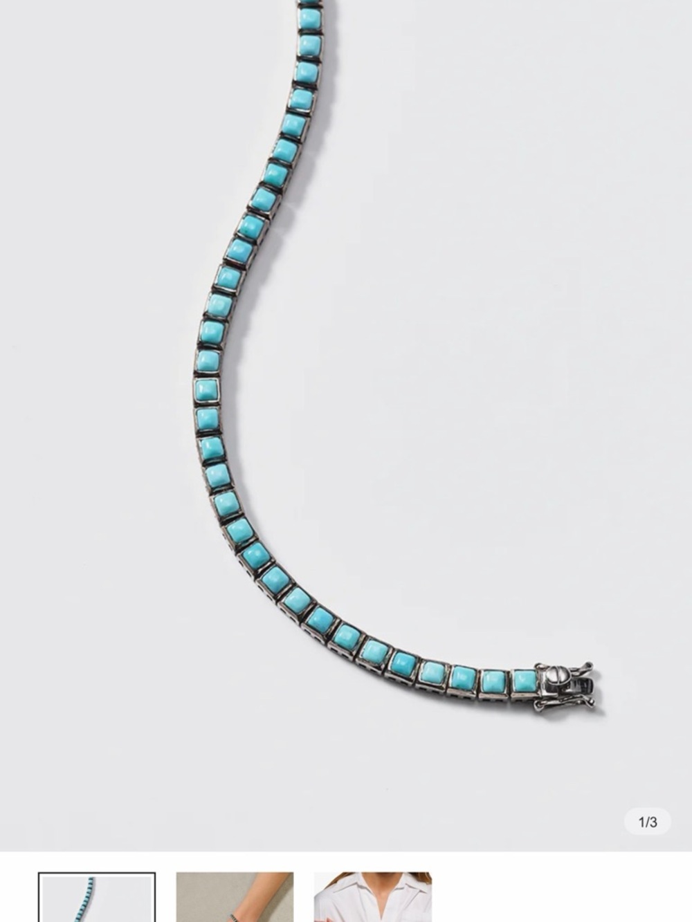 Women’s Turquoise Stone Tennis Bracelet - Silver Tone